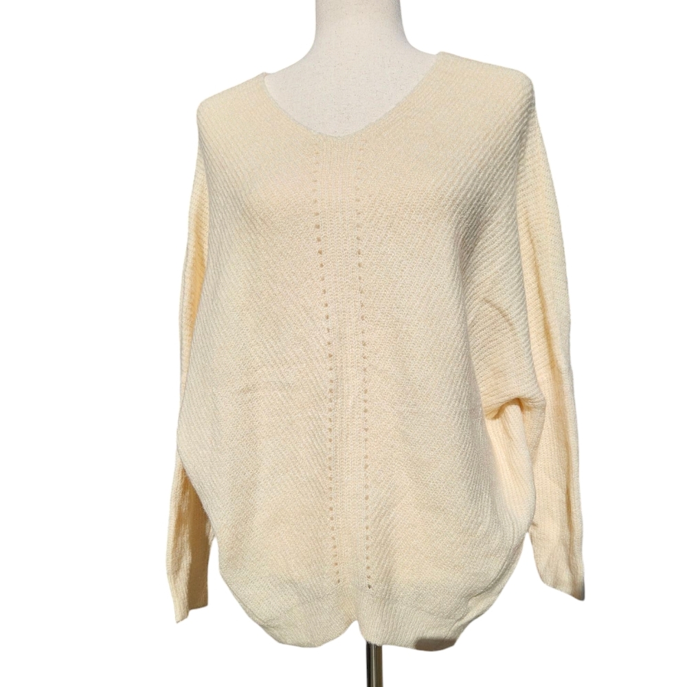 NWT Lulus Oversized Knit Sweater - Cream - Size Small